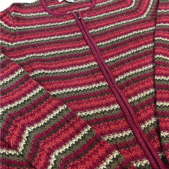 *SOLD* Casual Corner stripped zip up sweater - Picture 6 of 8